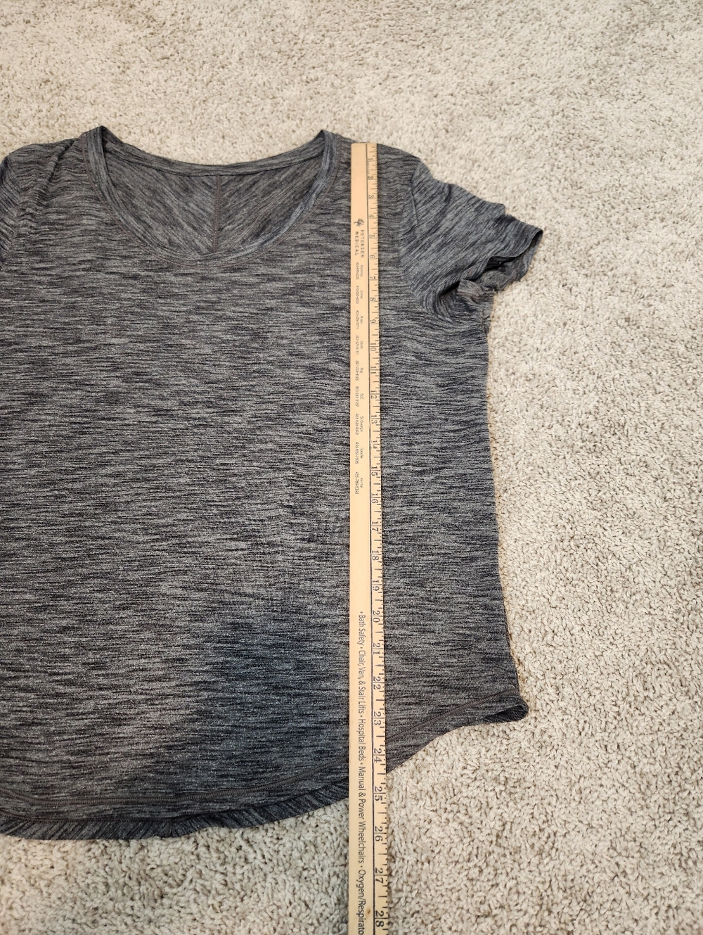 Lululemon Meant To Move Tee In Heathered Black Size 12 - Picture 5 of 5